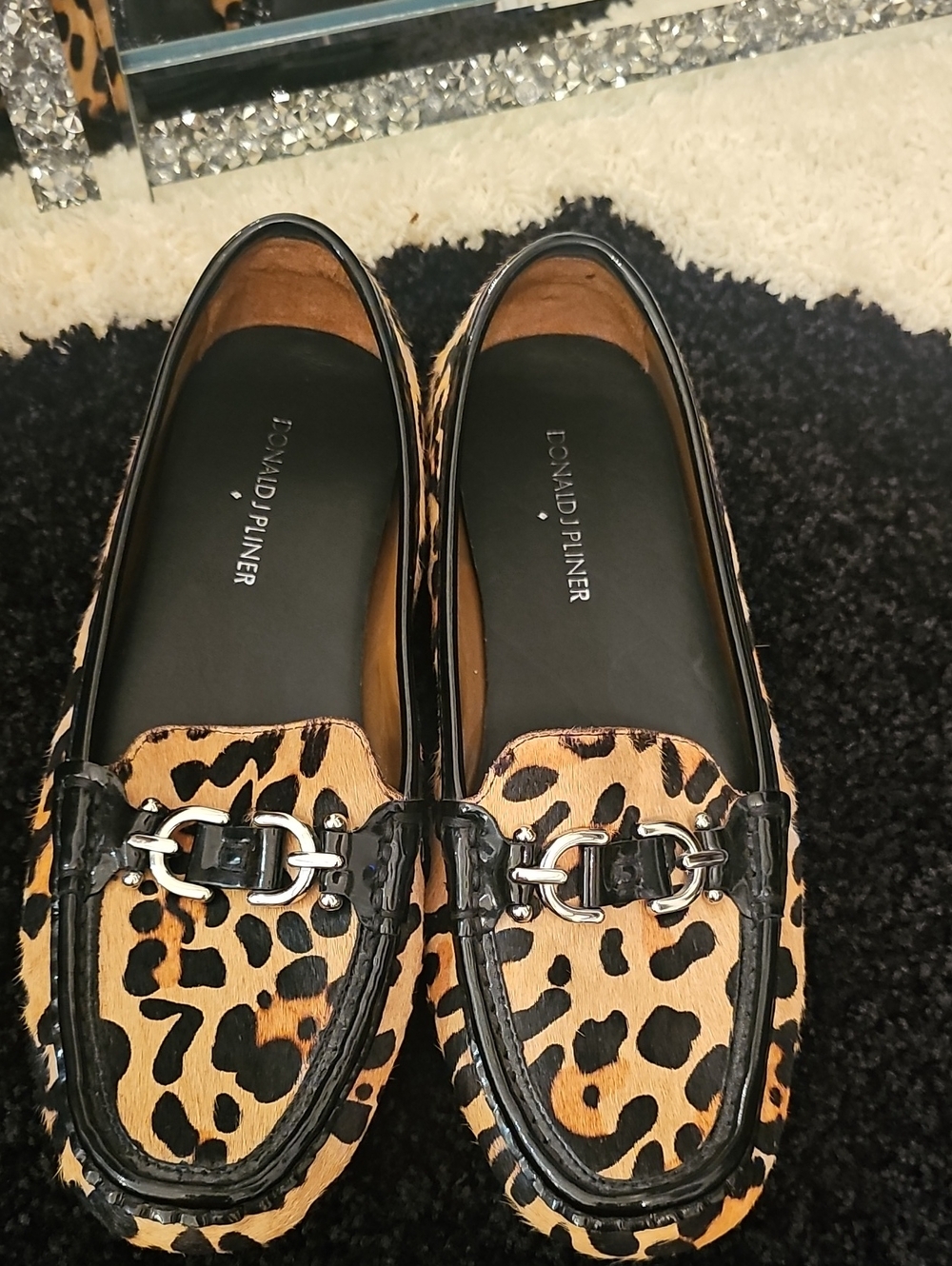 Donald J. Pliner Leopard-Print Slip-On Loafers in Tan and Black